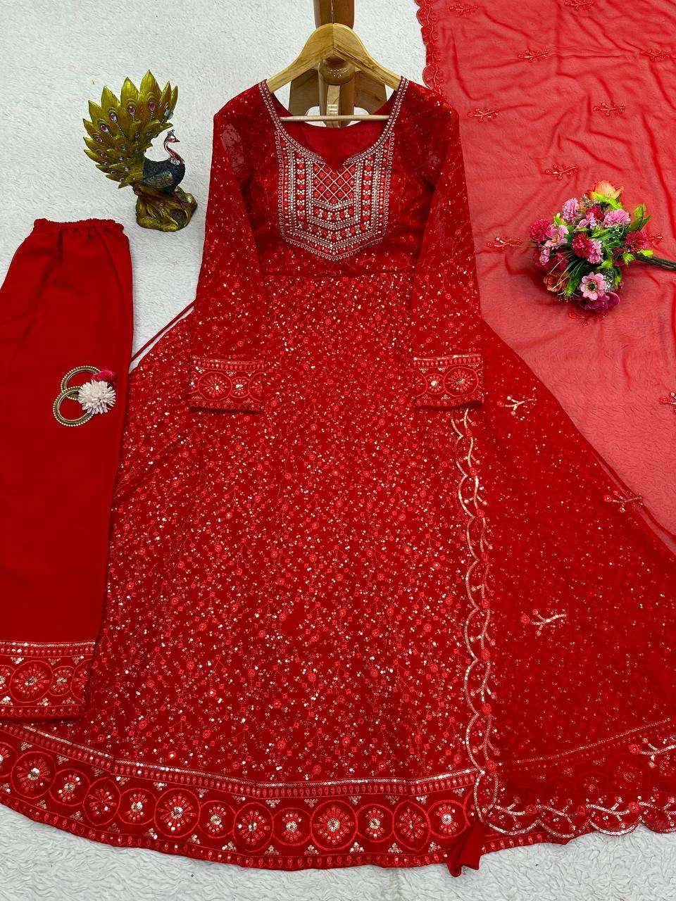 Vardan Ethnic Kd 1471 Faux Georgette Wholesale Anarkali Party Wear Salwar Suit Catalog